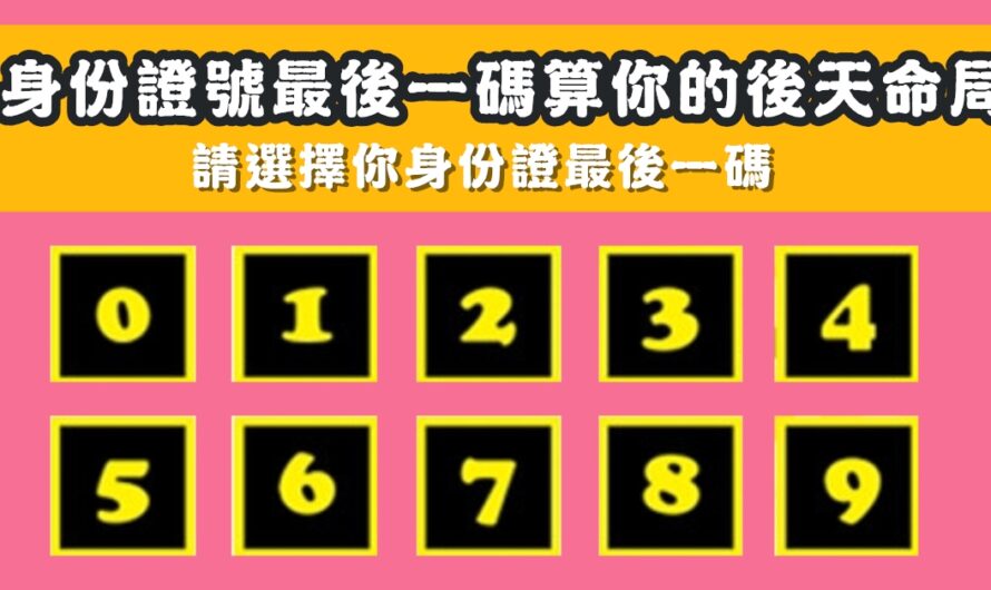 【身份證最後字號】算你的後天命局