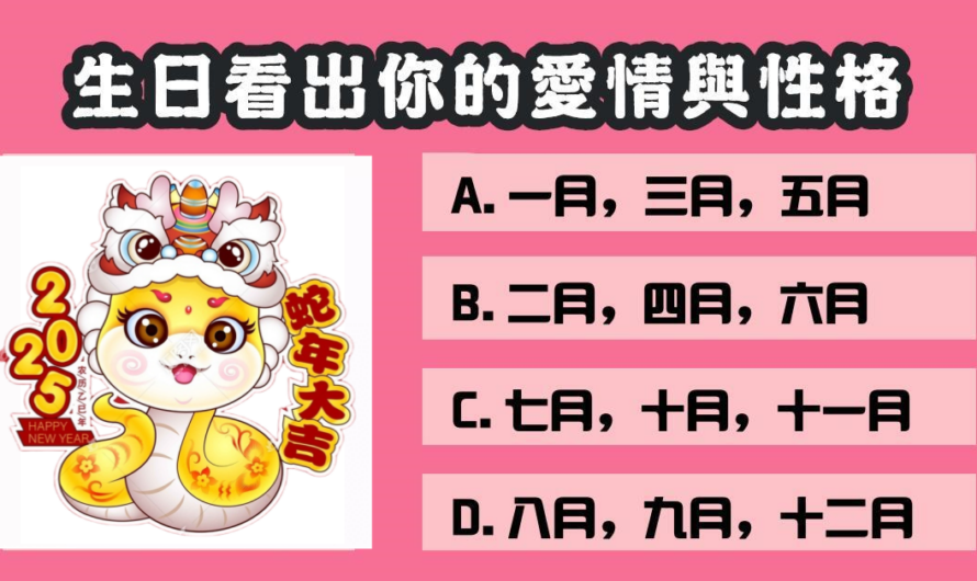 【神準測試】生日看穿您的愛情與性格