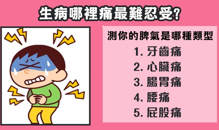 【生病哪裡痛最難忍受】測您的脾氣類型