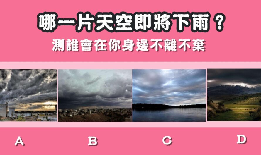 【哪片天空即將下雨】測誰會在您身邊不離不棄