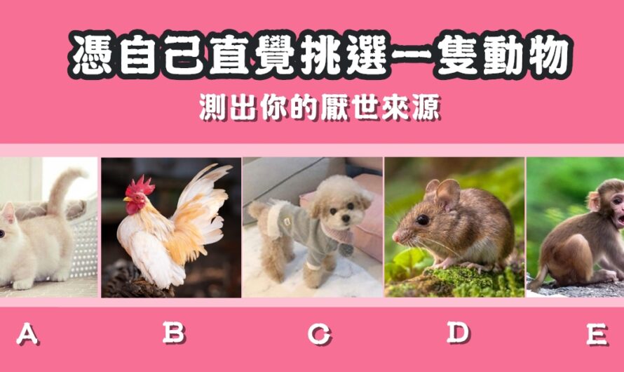 【挑選一隻動物】測出您的厭世來源