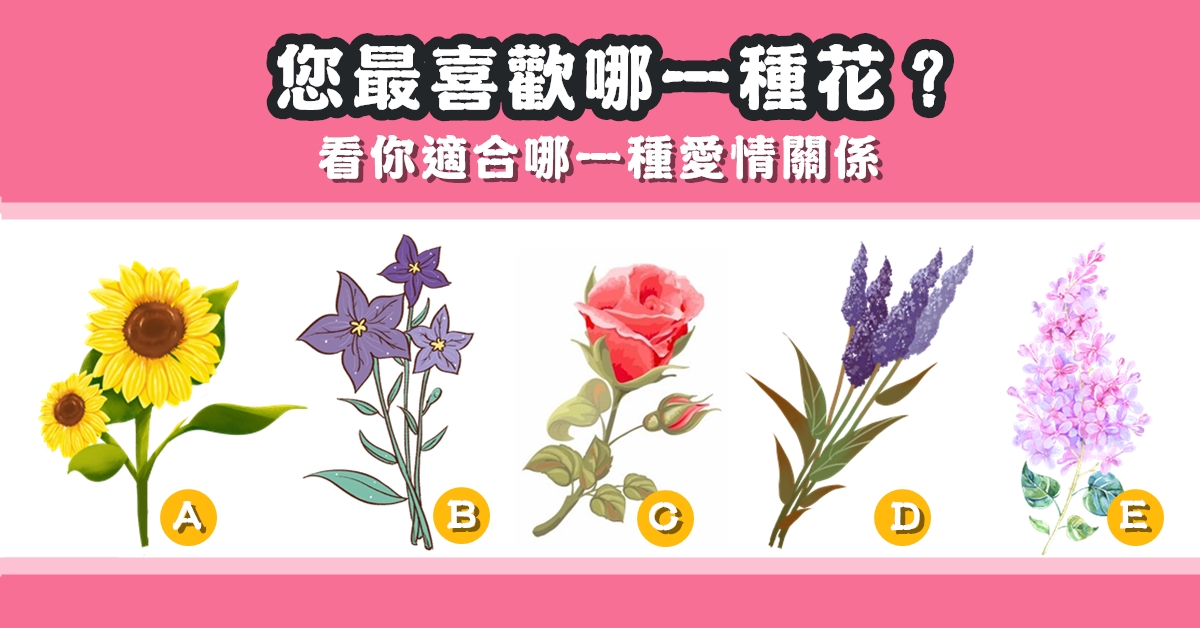 最喜歡，花朵，適合，愛情，關係，心理測驗，星座寶寶