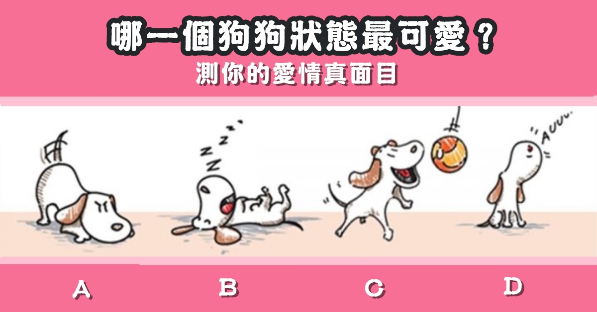 憑直覺，狗狗，最可愛，狀態，愛情，真面目，心理測驗，星座寶寶